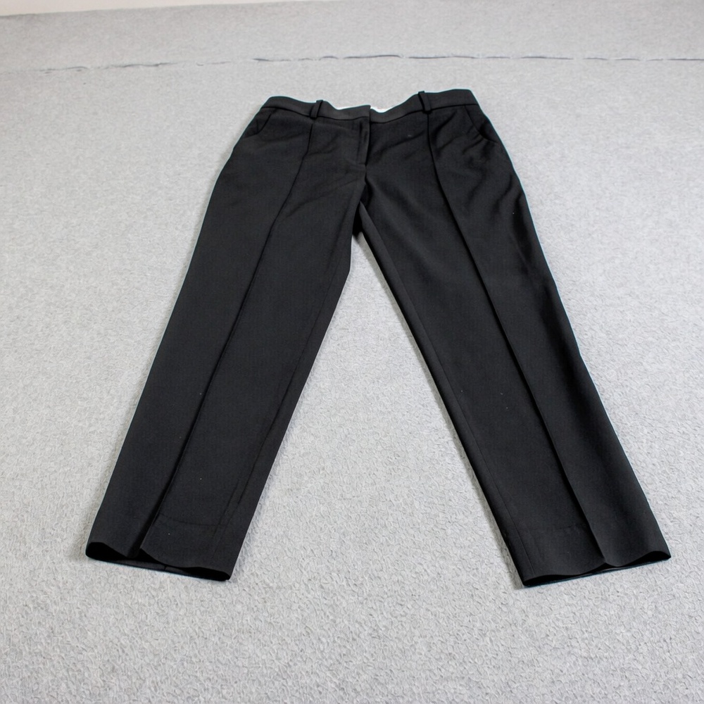 Everlane Wool Pants Women 0 Black Ankle Crop Straight Twill Dress Office Work